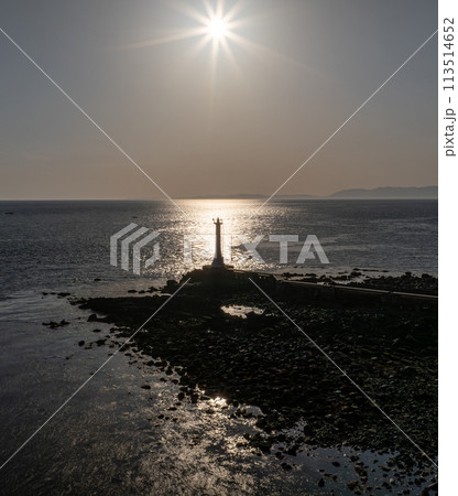 瀬詰崎の夕陽 早崎海峡 長崎 口之津 瀬詰崎の夕陽 早崎海峡 長崎 口之津 113514652