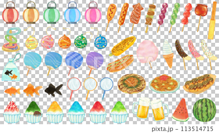 夏祭りのイラストセット 113514715
