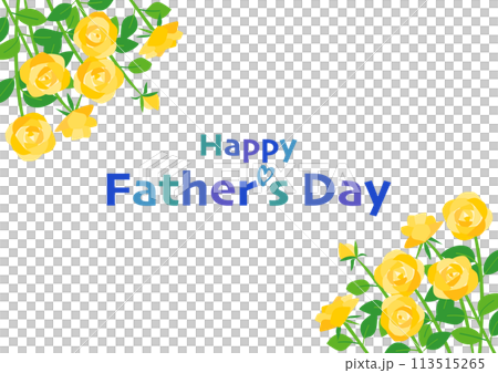 fathers day yellow rose flower decoration illustration 113515265