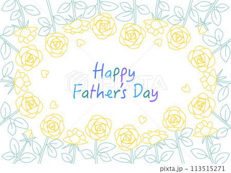 父の日の線画のバラの花背景イラスト 父の日の線画のバラの花背景イラスト 113515271