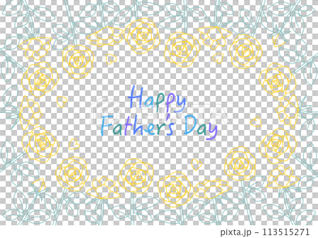 父の日の線画のバラの花背景イラスト 父の日の線画のバラの花背景イラスト 113515271