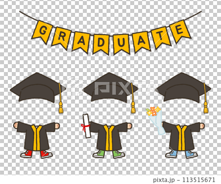 Faceless Graduation Illustration 113515671