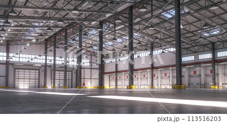 Empty warehouse or storehouse in daylight. 113516203