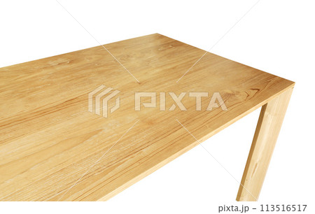 Empty teak wood table top isolated on white background. Empty teak wood table top isolated on white background. 113516517