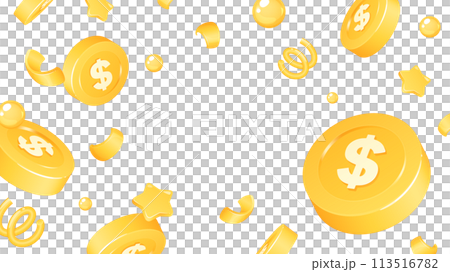 三維可愛硬幣背景圖_16:9_dollar 三維可愛硬幣背景圖_16:9_dollar 113516782