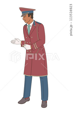 hotel staff  African American male  character, doorman, 113516923
