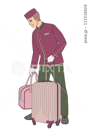 hotel staff  male  character, doorman,  porter 113516929