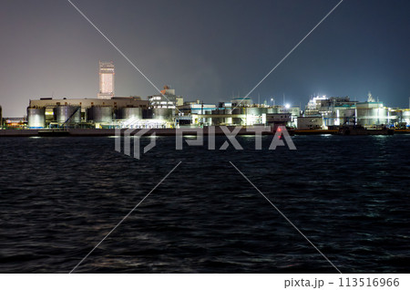 夜の大阪湾 泉佐野食品コンビナート 113516966
