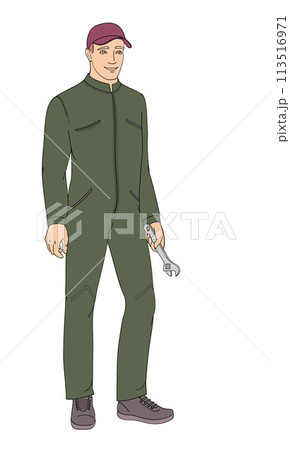 hotel staff male character, service, maintenance 113516971