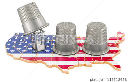 Electoral fraud, election manipulation in the USA, concept. 3D rendering Electoral fraud, election manipulation in the USA, concept. 3D rendering 113518458