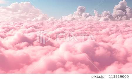 A pink sky with fluffy clouds 113519000