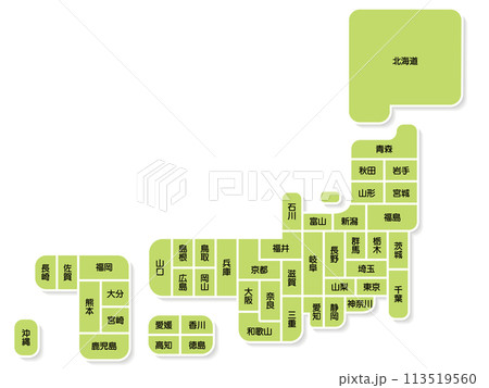 簡略された日本地図 113519560