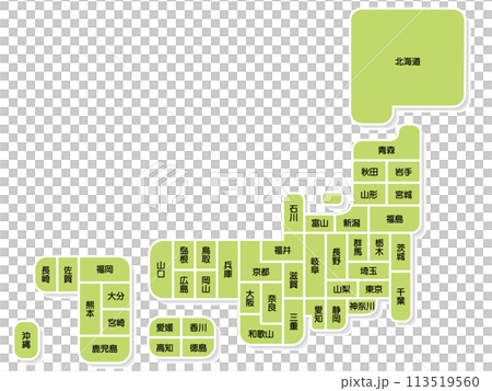 簡略された日本地図 113519560