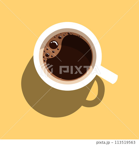 Cup of coffee and beans in isometric flat illustration 113519563