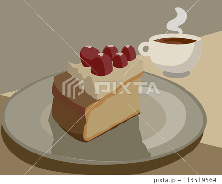 Cake slice vector isolated icon. Emoji illustration. Cake slice vector emoticon 113519564