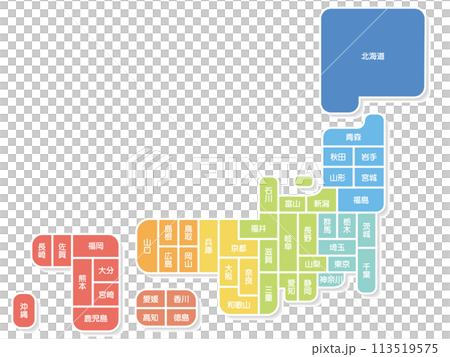 簡略された日本地図 簡略された日本地図 113519575