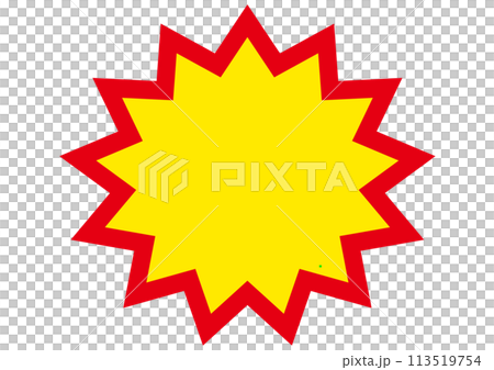ビックリ,ギザギザ,枠,フレーム,危険,注目,激安,警告,ジグザグ,トゲトゲ,吹き出し,目立つ,爆発 113519754
