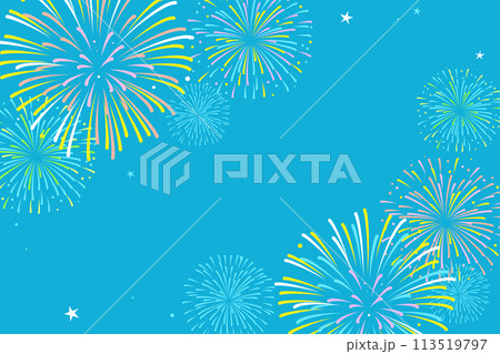 夏の花火の背景素材(3:2)_ベクターイラスト 夏の花火の背景素材(3:2)_ベクターイラスト 113519797