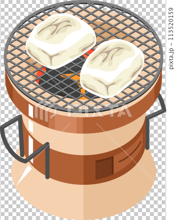 木炭爐上烤的麻糬 木炭爐上烤的麻糬 113520159