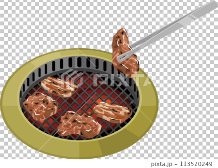 肉を焼いているイラスト 113520249