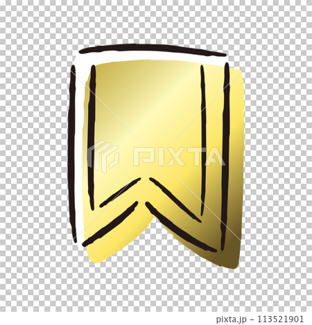 Simple and stylish ribbon ranking parts (gold) 113521901