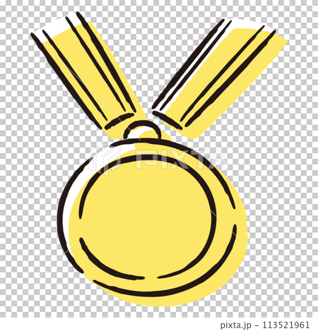 簡約時尚的獎章狀排名零件（黃色） 113521961