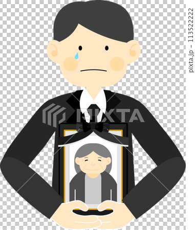 一個拿著死照的男人的插圖 一個拿著死照的男人的插圖 113522222