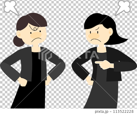 Women arguing at a funeral 113522228