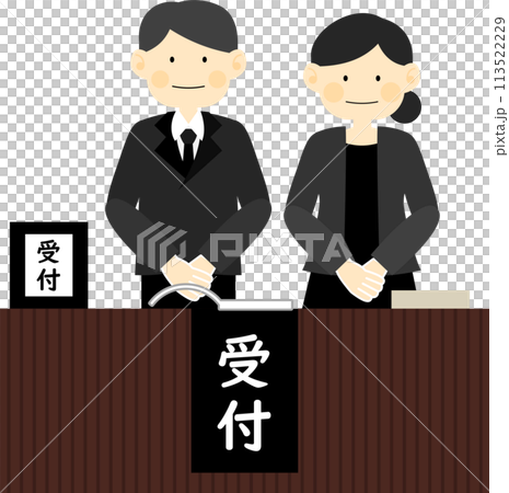 Funeral staff at reception Funeral staff at reception 113522229