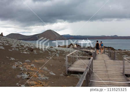 Galapagos Islands. Ecuador. Bartolome Island in cloudy day 113525325
