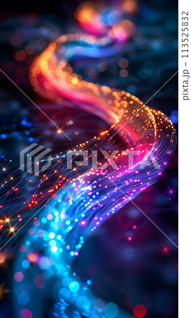 光り輝くカラフルな道 113525832