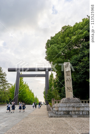 東京都 夕空と靖国神社の第一鳥居 東京都 夕空と靖国神社の第一鳥居 113525968