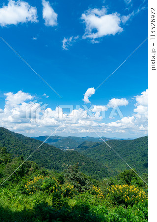 Khao Yai landscape mountain and blue sky viewpoint 113526972