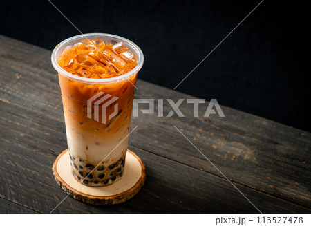 Thai milk tea with bubble 113527478