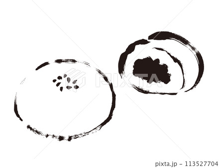 アンパンの手描きイラスト　線画イラスト 113527704