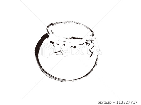 フランスのパン、シャンピニオンの手描きイラスト　線画イラスト 113527717