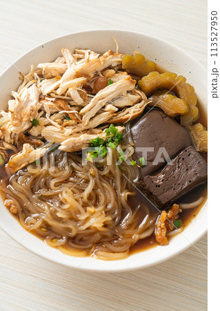 Stewed Chicken Noodle Soup Bowl 113527950