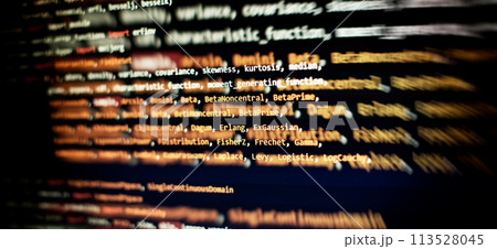 Cyber space concept. programming code on computer screen , abstract screen of software developer. Computer script. Cyber space concept. programming code on computer screen , abstract screen of software developer. Computer script. 113528045