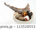 中華高級食材・中華料理乾物食材・白バックに中華高級食材 113528553