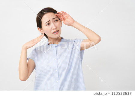 半袖ブラウスの若い女性 半袖ブラウスの若い女性 113528637
