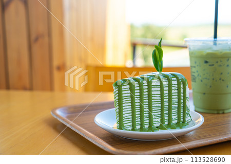 matcha green tea crepe cake matcha green tea crepe cake 113528690