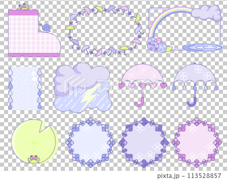 可愛的雨季各種迷你相框套裝 113528857