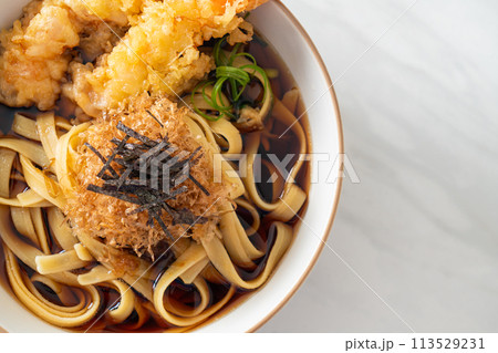 Japanese ramen noodles with shrimps tempura Japanese ramen noodles with shrimps tempura 113529231