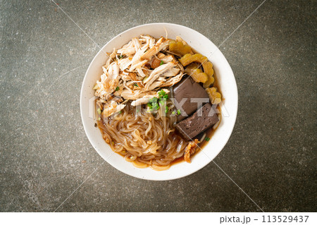 Stewed Chicken Noodle Soup Bowl 113529437