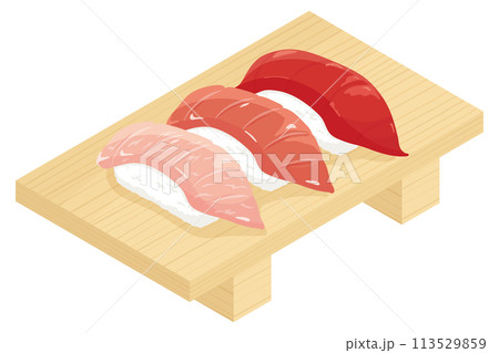 マグロの三種握り 113529859