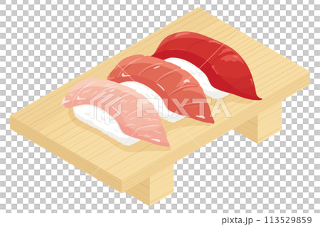 マグロの三種握り 113529859
