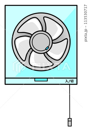 家庭用キッチンでファンの回転で換気をする換気扇のイラスト 家庭用キッチンでファンの回転で換気をする換気扇のイラスト 113530717