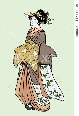 江戸時代の遊女（新造・歌麿画の模写） 113531156