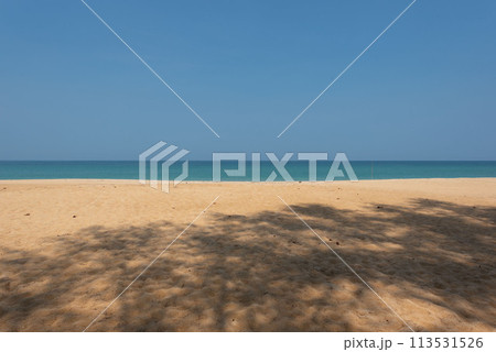 Beautiful beach and blue sky background at Thai muang beach. 113531526