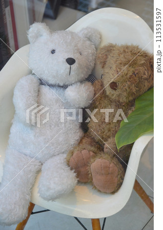 椅子に座っているクマのぬいぐるみ~テディベアの兄弟 椅子に座っているクマのぬいぐるみ~テディベアの兄弟 113531597